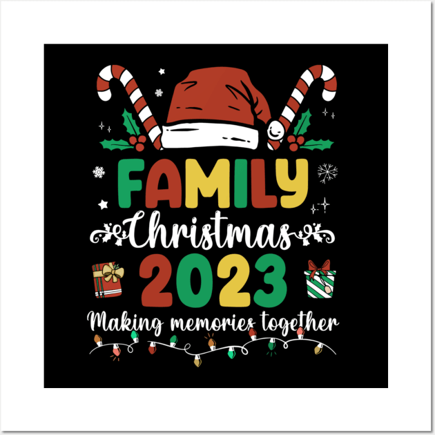 Family Christmas 2023 Matching Squad Santa Elf Wall Art by rhazi mode plagget